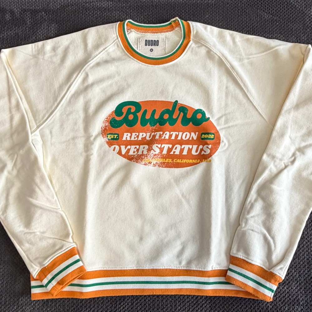 Cream and Orange Men's Sweatshirt